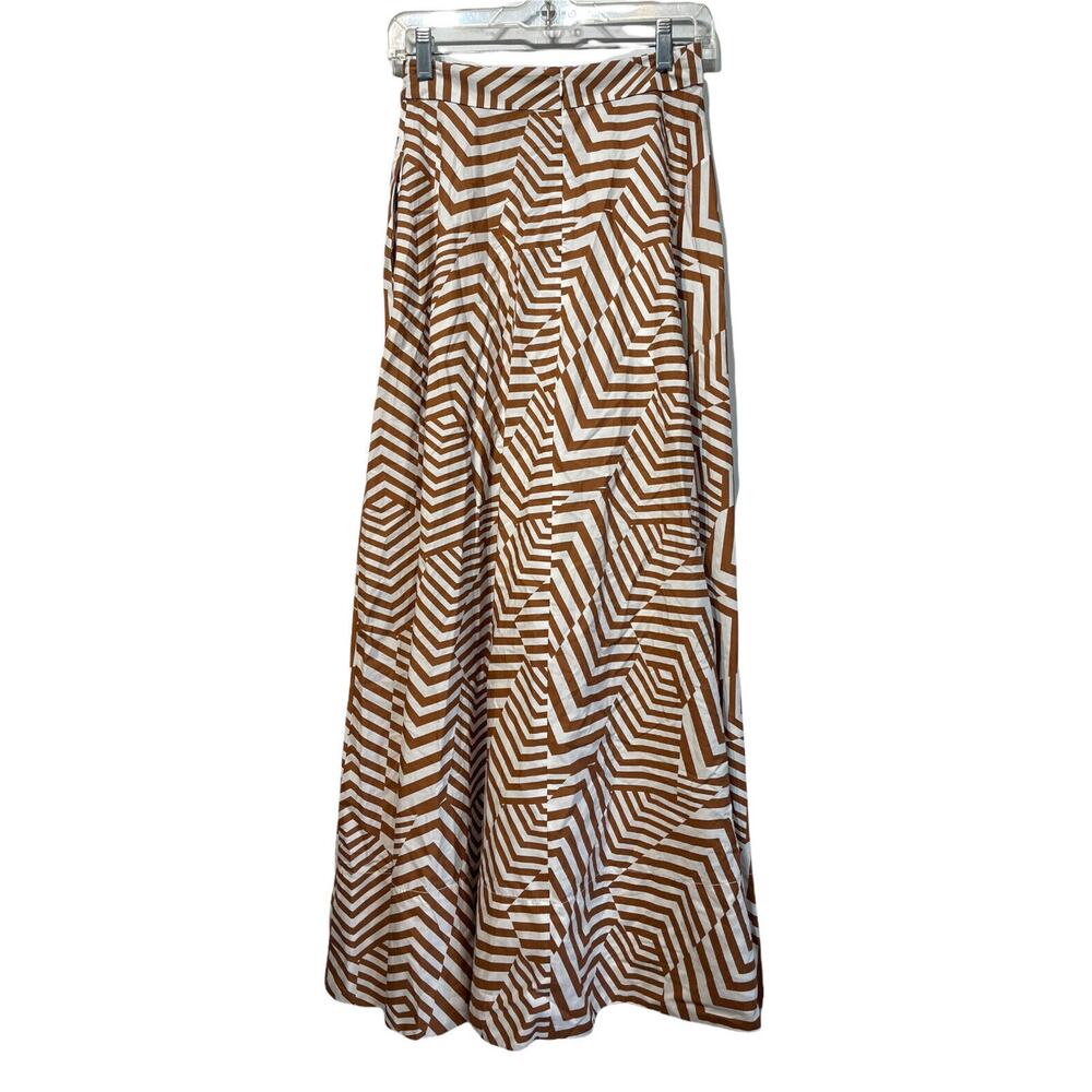 country road brown stripe long Modesty Maxi skirt Size S